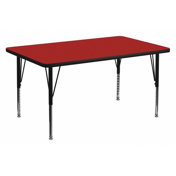 Flash Furniture Rectangle Activity Table, 36" X 72" X 25.125", Laminate Top, Red XU-A3672-REC-RED-T-P-GG