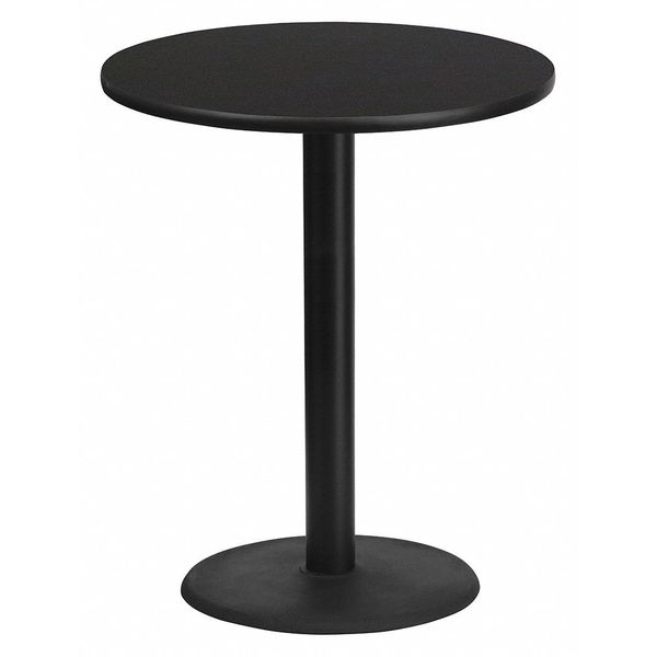 Flash Furniture Round Laminate Table Top, 36" W, 36" L, 43.125" H, Laminate Top, Wood Grain XU-RD-36-BLKTB-TR24B-GG