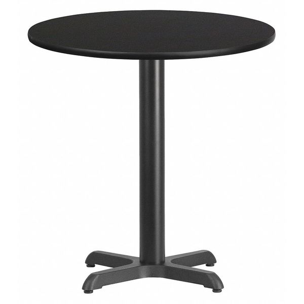 Flash Furniture Round Laminate Table Top, 24" W, 24" L, 31.125" H, Laminate Top, Wood Grain XU-RD-24-BLKTB-T2222-GG