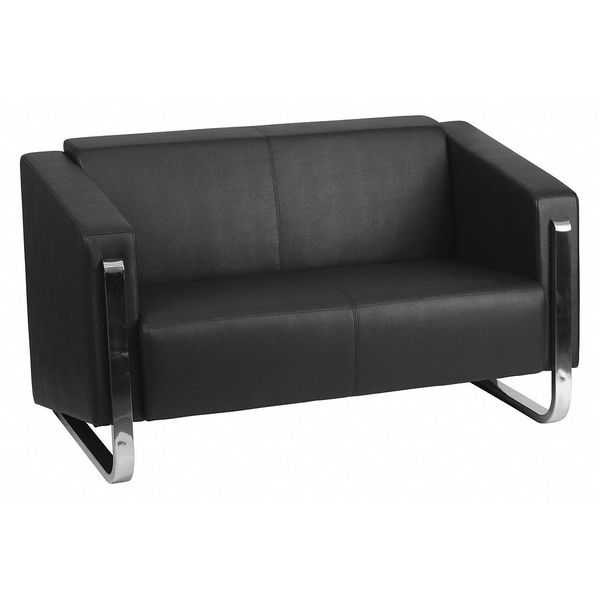 Flash Furniture Loveseat, 32-1/2" x 30-1/2", Upholstery Color: Black ZB-8803-2-LS-BK-GG