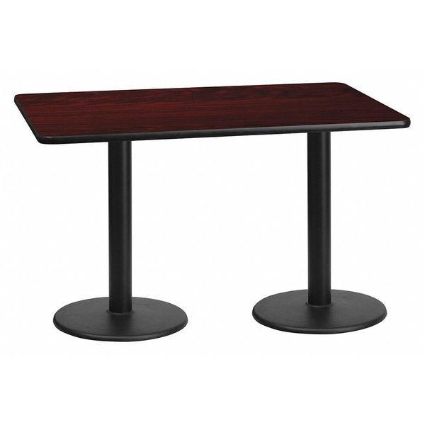 Flash Furniture Rectangle Laminate Table, 30" W, 60" L, 31.125" H, Laminate Top, Wood Grain XU-MAHTB-3060-TR18-GG