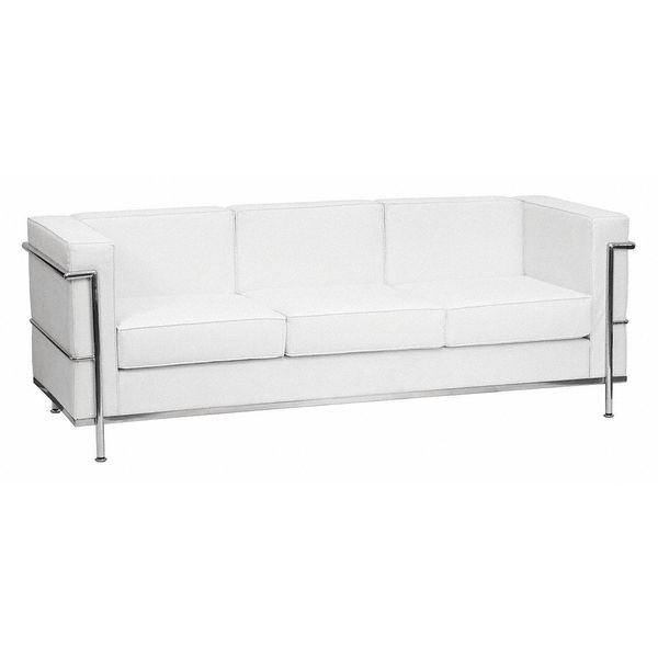 Flash Furniture Sofa, 28-1/2" x 27-1/2", Upholstery Color: White ZB-REGAL-810-3-SOFA-WH-GG