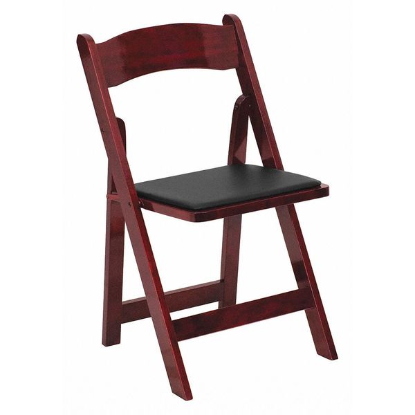 Flash Furniture Folding Chair, Mahogany w/Padded Seat XF-2903-MAH-WOOD-GG