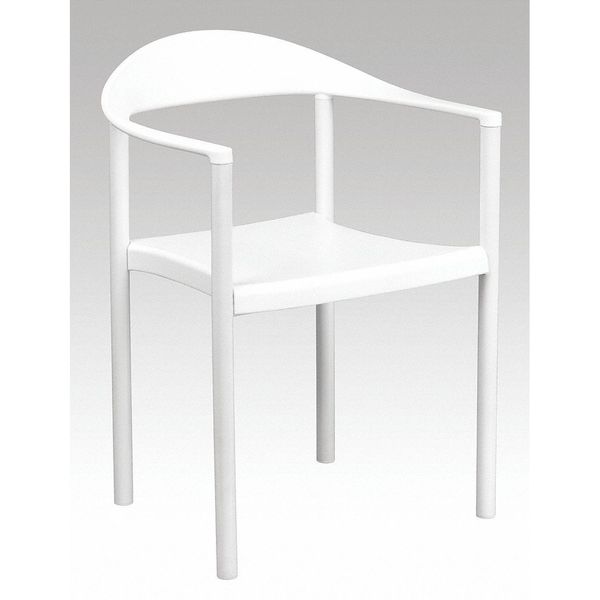Flash Furniture Cafe Chair, Stackable, Plastic, White RUT-418-WH-GG