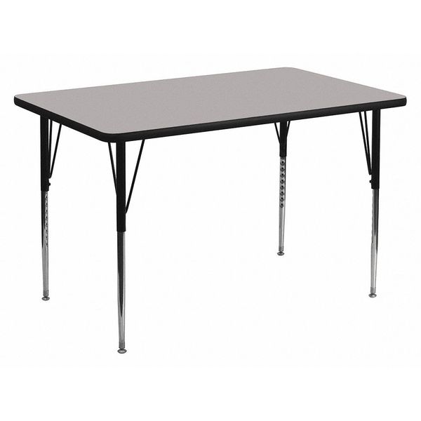Flash Furniture Rectangle Activity Table, 36" W X 72" L X 30.125" H, Laminate, Grey XU-A3672-REC-GY-T-A-GG