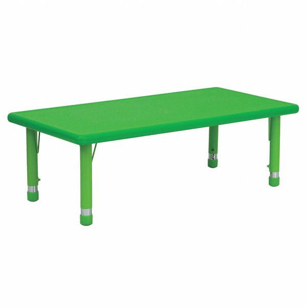 Flash Furniture Rectangle Activity Table, 24 W X 48 L X 23.75 H, Plastic, Steel, Green YU-YCX-001-2-RECT-TBL-GREEN-GG