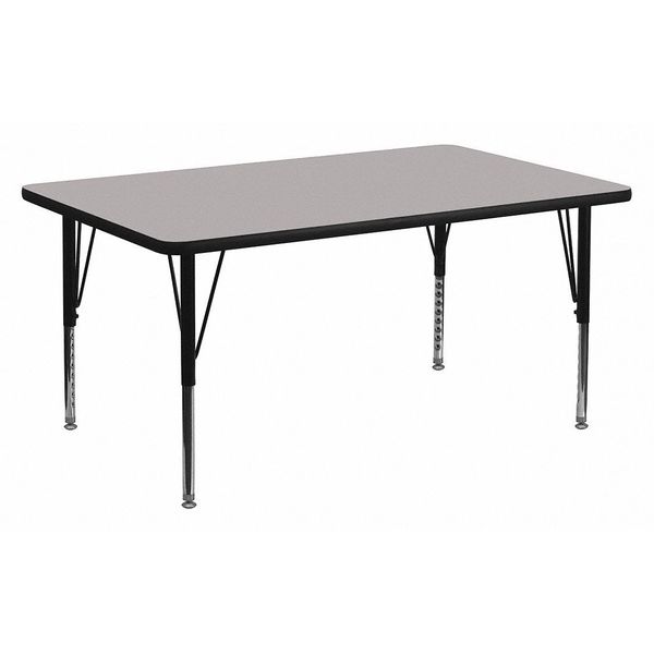Flash Furniture Rectangle Activity Table, 24" W X 48" L X 25.125" H, Laminate, Grey XU-A2448-REC-GY-T-P-GG