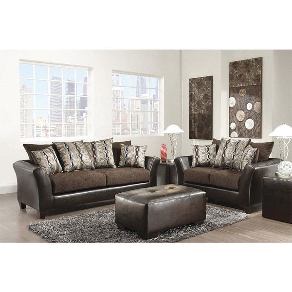 Flash Furniture Riverstone Rip Sable Chenille Living Room Set, 36" x 36" RS-4173-01LS-SET-GG