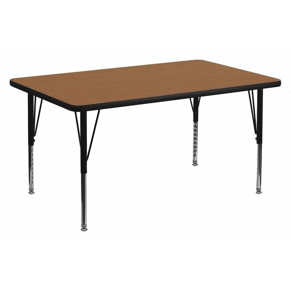 Flash Furniture Rectangle Activity Table, 30" X 48" X 25.125", Laminate Top, Wood Grain XU-A3048-REC-OAK-T-P-GG