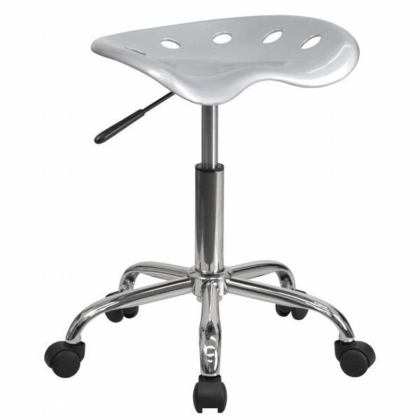 Flash Furniture Tractor Stool, Silver, Chrome Frame LF-214A-SILVER-GG