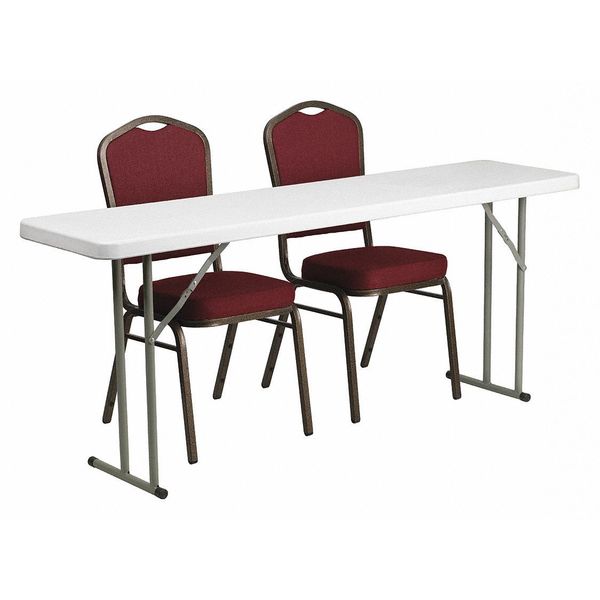 Flash Furniture Rectangle Folding Table, 18 W, 70.8 L, 29 H, Burgundy RB-1872-1-GG
