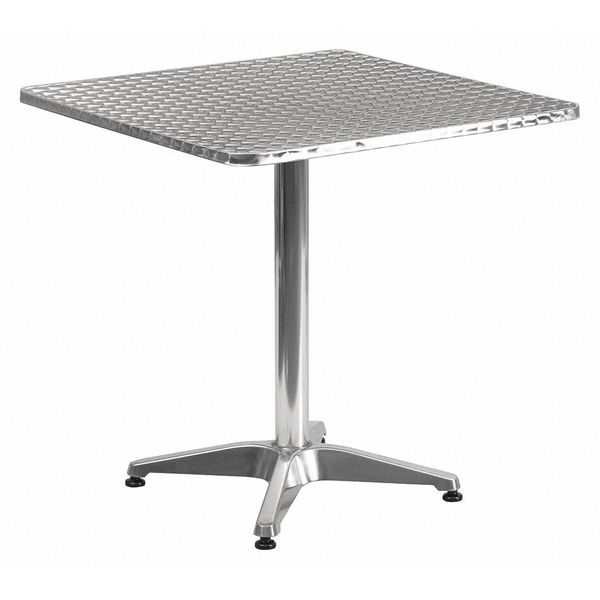 Flash Furniture Square Table, Square, Aluminum, 27.5", 27.5 W X 27.5 L X 27.5 H, Aluminum, Plastic, Stainless Steel TLH-053-2-GG