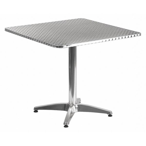 Flash Furniture Square Table, Square, Aluminum, 31.5", 31.5 W X 31.5 L X 27.5 H, Aluminum, Plastic, Stainless Steel TLH-053-3-GG