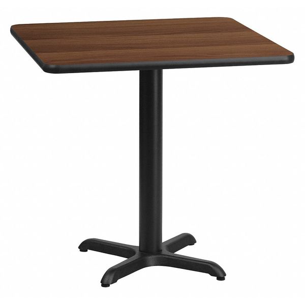 Flash Furniture Square Laminate Table, 24" W, 24" L, 31.125" H, Laminate Top, Wood Grain XU-WALTB-2424-T2222-GG