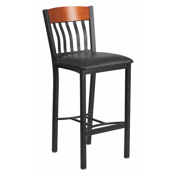 Flash Furniture Vertical Stool, Black/Cherry, Black Seat XU-DG-60618B-CHY-BLKV-GG