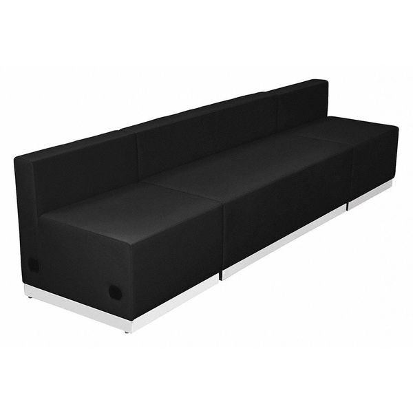 Flash Furniture 3 pcs. Living Room Set, 25-1/4" to 25-1/2" x 27", Upholstery Color: Black ZB-803-680-SET-BK-GG