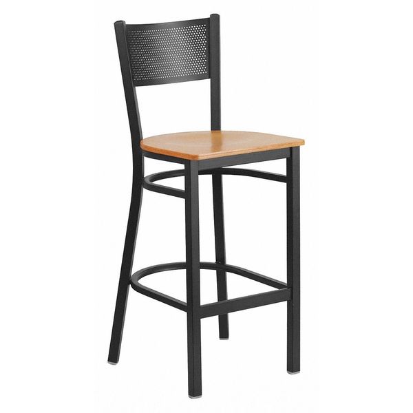 Flash Furniture Restaurant Stool, Grid Back, Natural Seat XU-DG-60116-GRD-BAR-NATW-GG