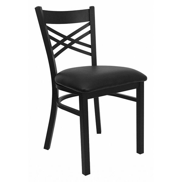 Flash Furniture Restaurant Chair, 17"L32-1/4"H, HerculesSeries XU-6FOBXBK-BLKV-GG