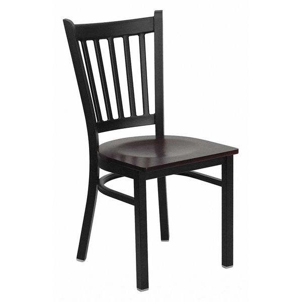 Flash Furniture MahoganyRestaurant Chair, 20-1/4"L34-1/4"H, PlywoodSeat, HerculesSeries XU-DG-6Q2B-VRT-MAHW-GG