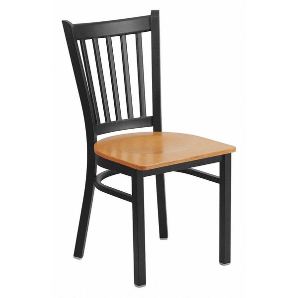 Flash Furniture Restaurant Chair, 20-1/4"L34-1/4"H, HerculesSeries XU-DG-6Q2B-VRT-NATW-GG