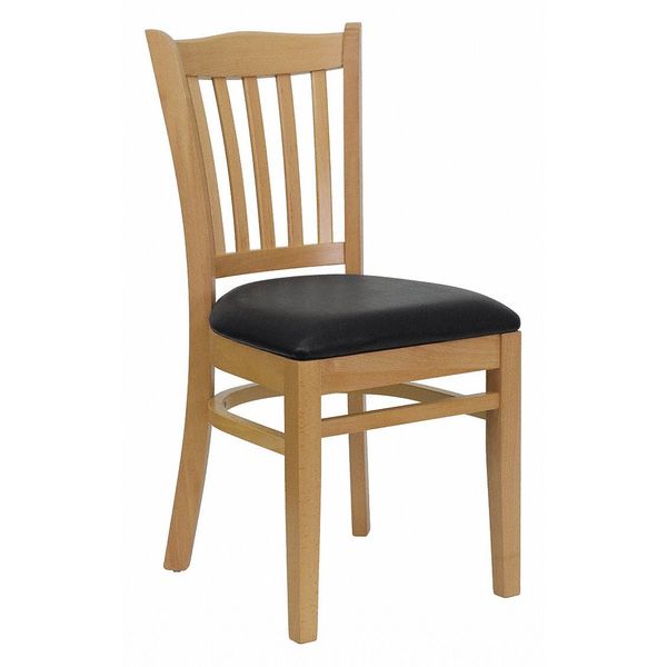 Flash Furniture Restaurant Chair, 20-3/4"L34-1/2"H, HerculesSeries XU-DGW0008VRT-NAT-BLKV-GG