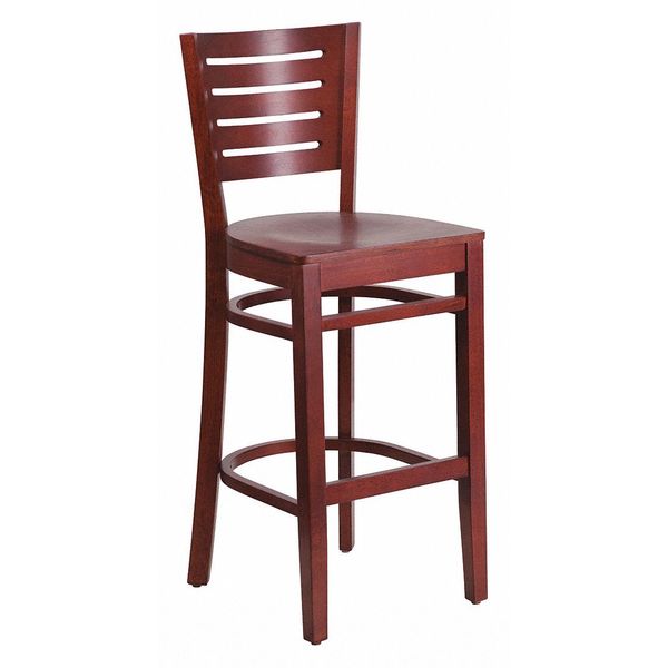 Flash Furniture Barstool, Slat Back, Mahogany Wood XU-DG-W0108BBAR-MAH-MAH-GG