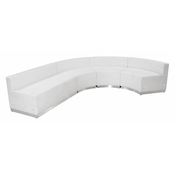 Flash Furniture 4 pcs. Living Room Set, 25-1/4" to 89-1/2" x 27", Upholstery Color: White ZB-803-760-SET-WH-GG