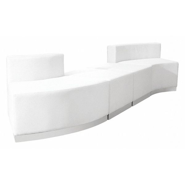 Flash Furniture 4 pcs. Living Room Set, 25-1/4" to 41-1/2" x 27", Upholstery Color: White ZB-803-860-SET-WH-GG