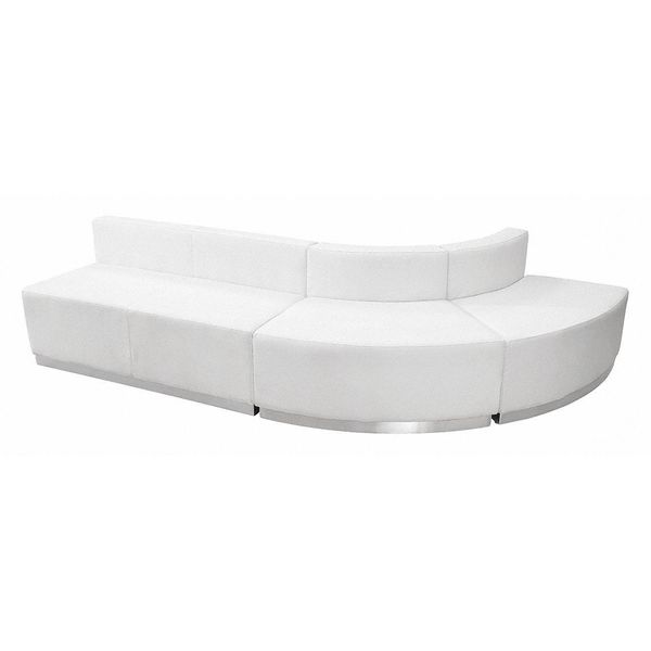Flash Furniture 3 pcs. Living Room Set, 25-1/4" to 52-1/2" x 27", Upholstery Color: White, Series: Alon ZB-803-790-SET-WH-GG