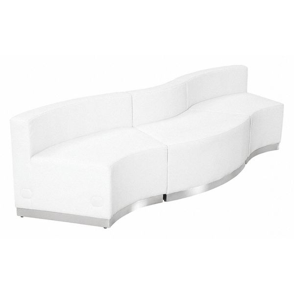 Flash Furniture 3 pcs. Living Room Set, 25-1/4" to 27-1/2" x 27", Upholstery Color: White ZB-803-720-SET-WH-GG