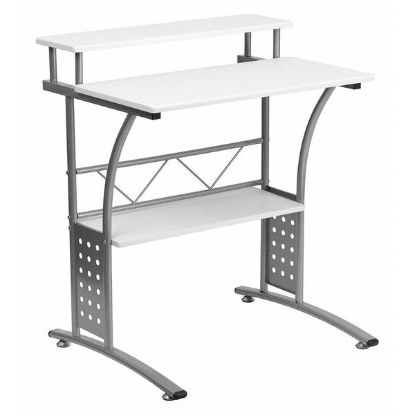 Flash Furniture Computer Desk, 23-1/2" D X 27-7/8" W X 33-1/8" H, White, Laminate NAN-CLIFTON-WH-GG