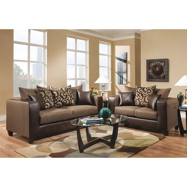 Flash Furniture Riverstone Object Chenille Living Room Set, 34" x 34" RS-4120-01LS-SET-GG