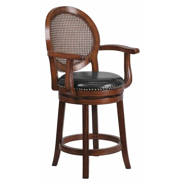 Flash Furniture Expresso Wood Stool w/Arms, 26" TA-550426-E-CTR-GG