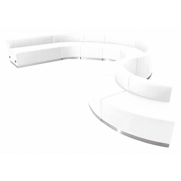 Flash Furniture 9 pcs. Living Room Set, 25-1/4" to 121-1/2" x 27", Upholstery Color: White ZB-803-600-SET-WH-GG