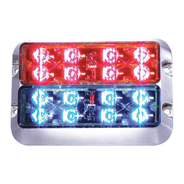 Code 3 Stacked LED X, Alum Bezel, Blue/Red LXEX2F-BR