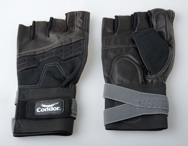 Condor Anti-Vibration Gloves, M, Black/Silver, PR 1EC82
