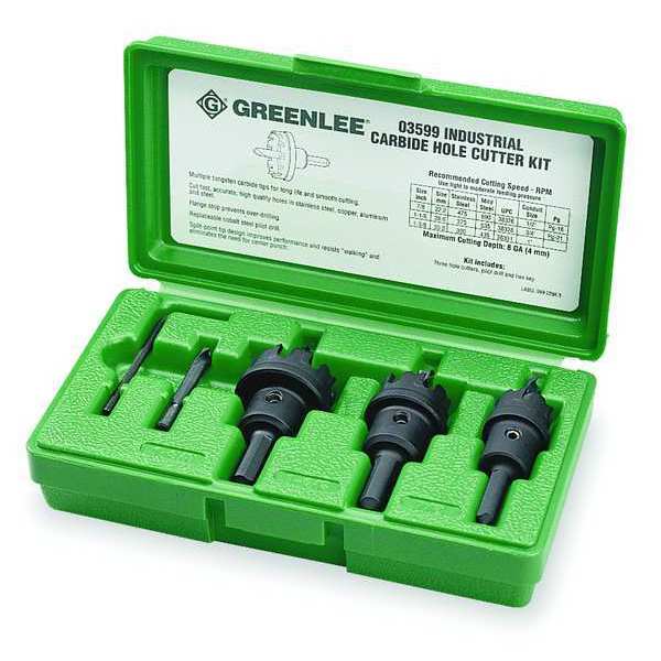 Greenlee Hole Cutter Kit, 5 PC, Tungsten Carbide 635