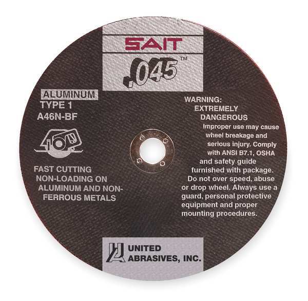 United Abrasives/Sait SAIT 23316 A46N  Aluminum Cut-Off Wheels (Type 1/Type 41 Flat) 6" x .045" x 7/8", 50-Pack 23316