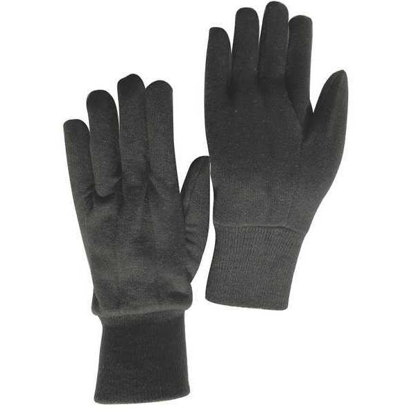 Jersey Gloves, Task & Chore, Cotton/Polyester, Knit, Uncoated, Lightweight,  Brown, Large, 1 Pair