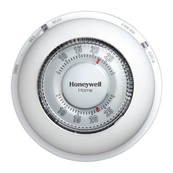 Honeywell Home Manual Thermostat, 1 H 1 C, Battery Assisted Power Stealing, 20/30VAC T87N1000