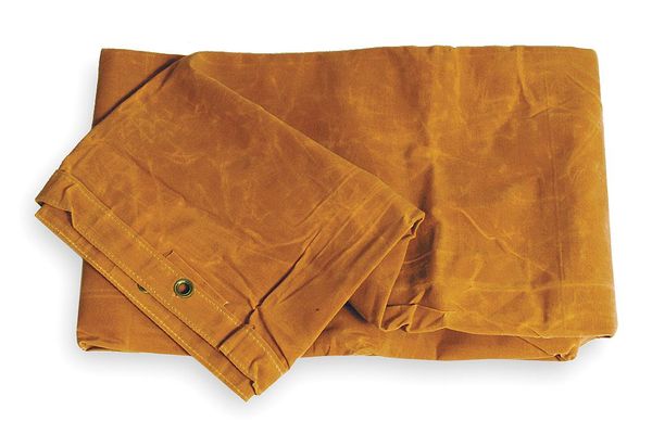 Zoro Select 9 ft 6 in x 11 ft 6 in Standard Duty 20 Mil Tarp, Tan, Cotton Canvas, Mildew Resistant 1A586