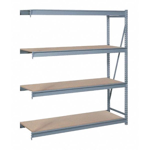 Lyon Add-On Bulk Storage Rack, 24 in D, 96 in W, 4 Shelves, Dove Gray DD67531P