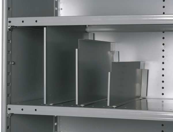 Hallowell Vertical Shelf Divider, 20 ga., Gray, PK12 5240-1812-12HG