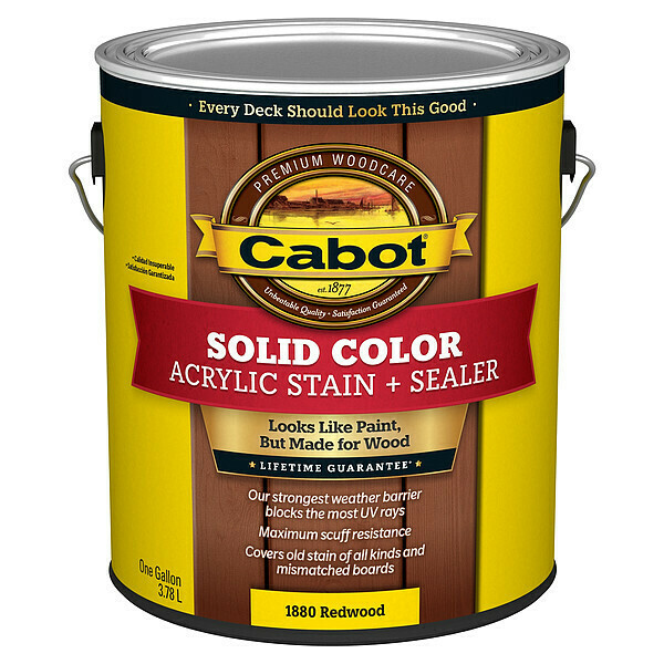 Cabot Solid Acryl StainRedwoodLowLustre, 1gal 140.0001880.007