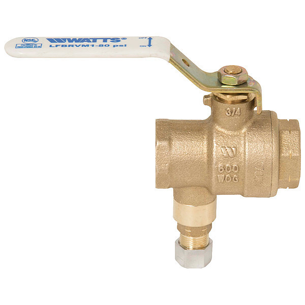 Watts Ball And Relief Valve, Bronze, 125 psi 3/4 LFBRVM1TXTXC-125