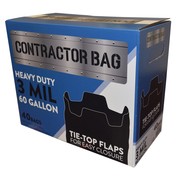 IPS 13-11109 Heavy-Duty Contractor Bag, 55 Gal Capacity, Black