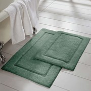 Hastings Home Bathroom Mats 20.25-in x 32-in Platinum Gray and Tan