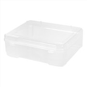 Iris Stack and Pull Latching Flat Lid Storage Box 13.5gal Clear/Translucent Blue