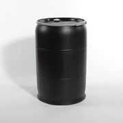 Pipeline Packaging Plastic Drum, Fittings, OH, 55 gal., Blk 03-14-048-00078
