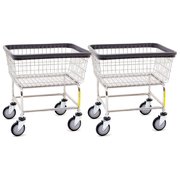 R&B Wire Products Wire Utility Cart, 2.5 Bushel, Chrome, 2 Pack 100CEC-2PK